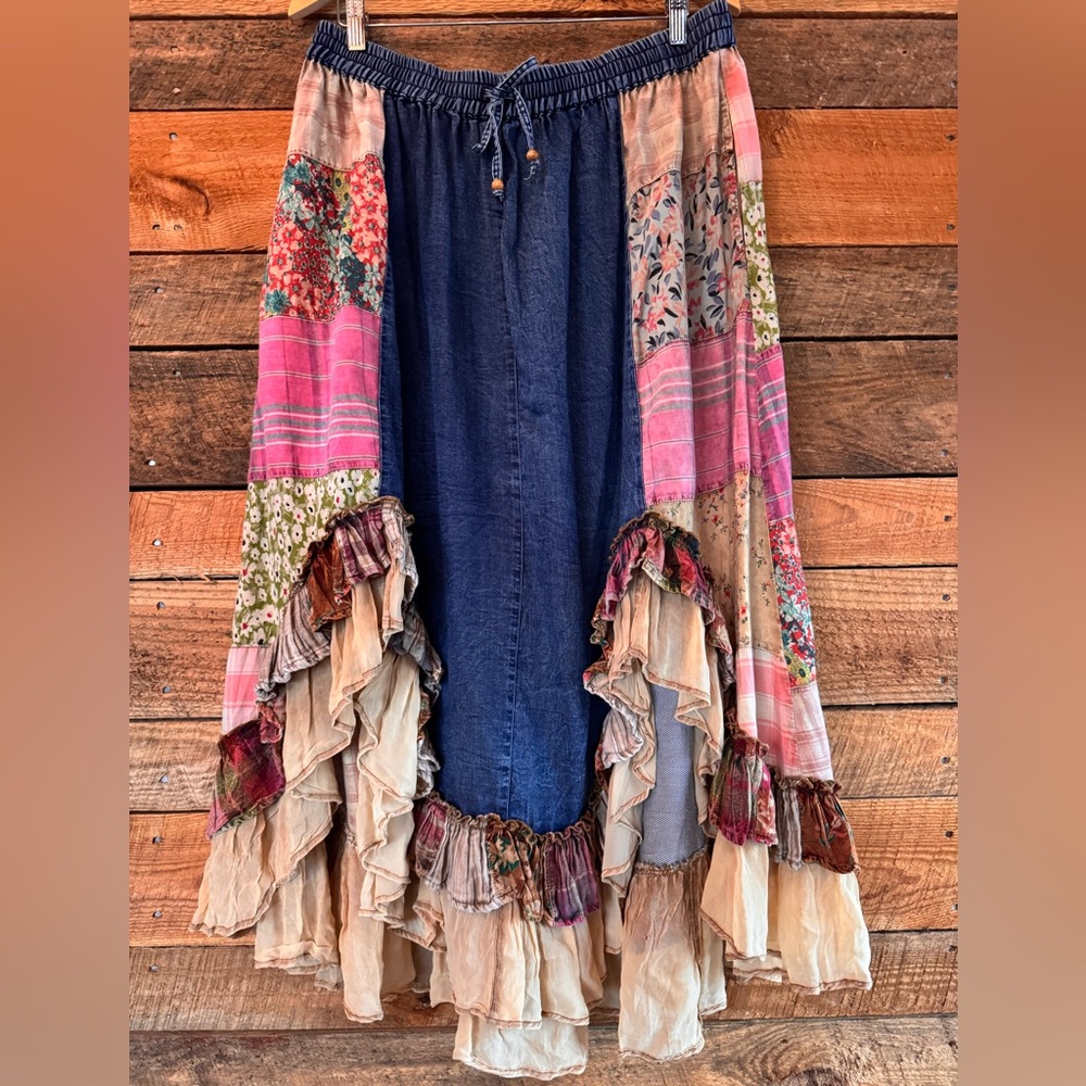 Young Threads Vintage Boho Patchwork and Denim Ru… - image 1